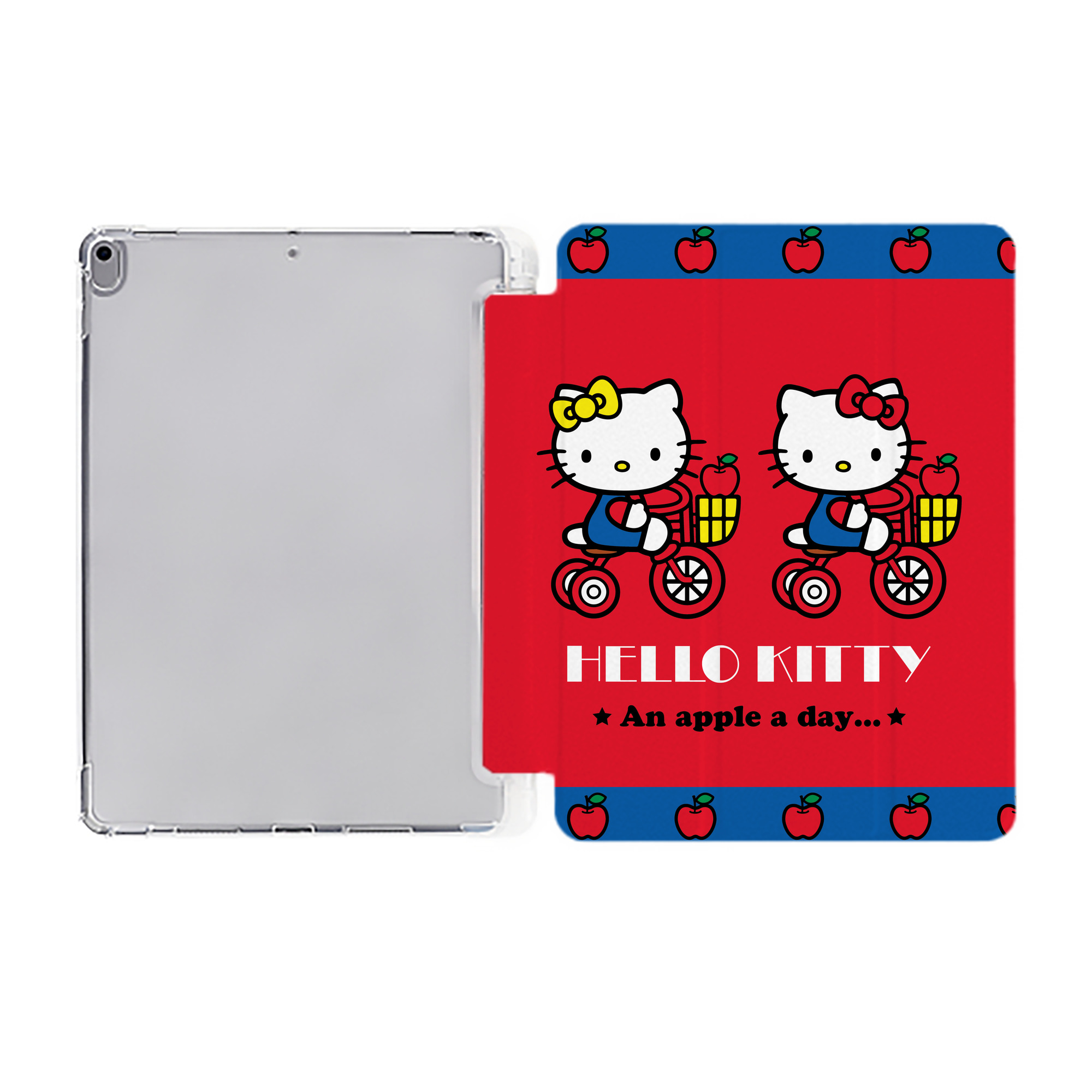 （画像用） Hello Kitty ハローキティ IPad ケース ペン収納付き 三つ折りスタンド PUレザー×シリコン 対応機種9.5/10.5/10.9インチ